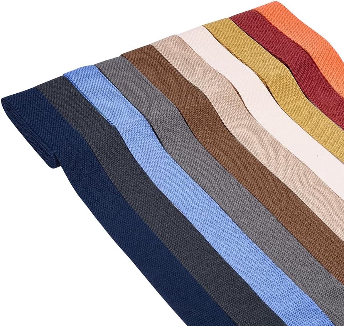 Katoenen riem, 18,3 m, 10 kleuren, 3,8 cm brede riemen van polyester, katoen, tasgrepen, voor het maken van tasgrepen, stoffen riemen, knutselen, outdoor-accessoires