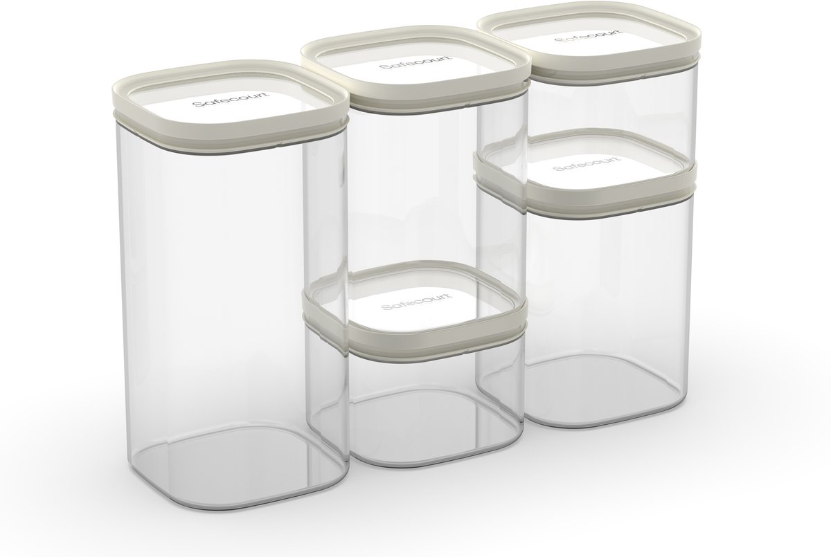 Safecourt Kitchen - Glass Storage Jars - Borosilicaatglas - Luchtdicht - Set van 5