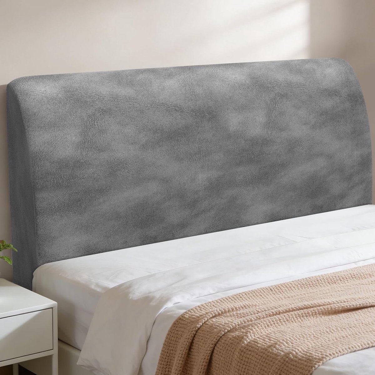 Hoofdbordbekleding voor bedden van 150 cm (lichtgrijs) | De overtrek voor hoofdeinde met een breedte van 150 cm kan slijtage en vlekken bij de decoratie van de slaapkamer voorkomen