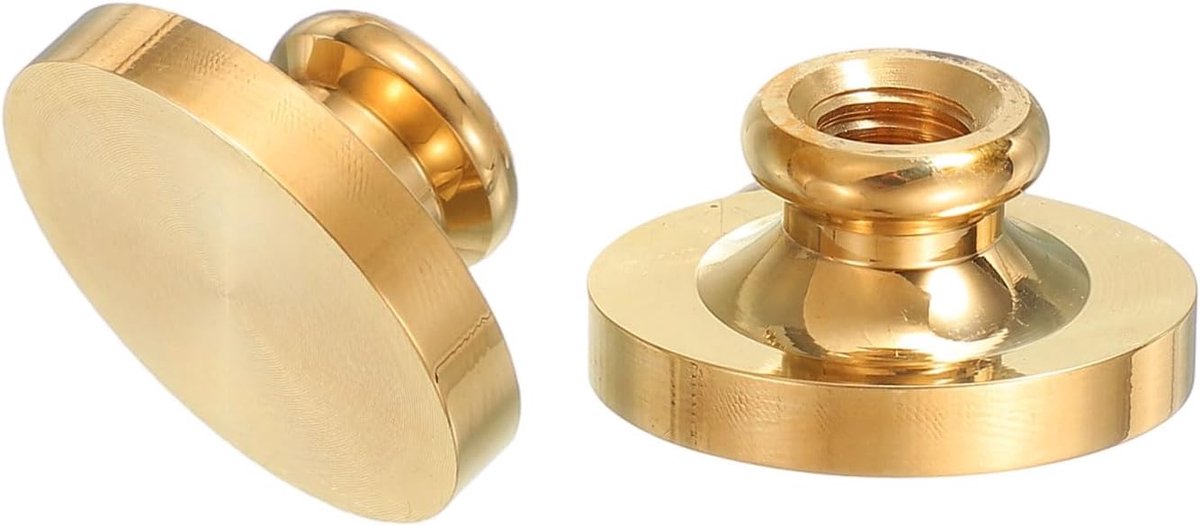 2,3 cm Blank Wax Seal Stempel Hoofd, 2 Stks Ovale Messing Zegellak Stempel Hoofden voor DIY Kaart Maken Envelop Afdichting Bruiloft Uitnodiging Crafting, Gold Tone