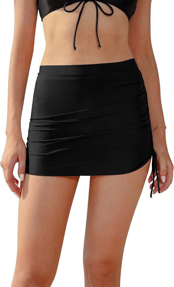 Dames Badpak Elegant van Zwemrok met Bikinibroek Klassiek Korte Rok Effen Kleur Ruched Hoog Getailleerd Sport zwemrok Strand Bikini Zwempak