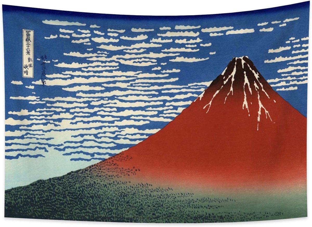 100x70cm Ukiyo-e Tapijtwerk Mount Fuji 36 weergaven Kamer Wandkleden Fuji-gebergte bij helder weer Landschap Muur kunst Japans Traditioneel Schilderen Toyo-stijl Wandtapijten
