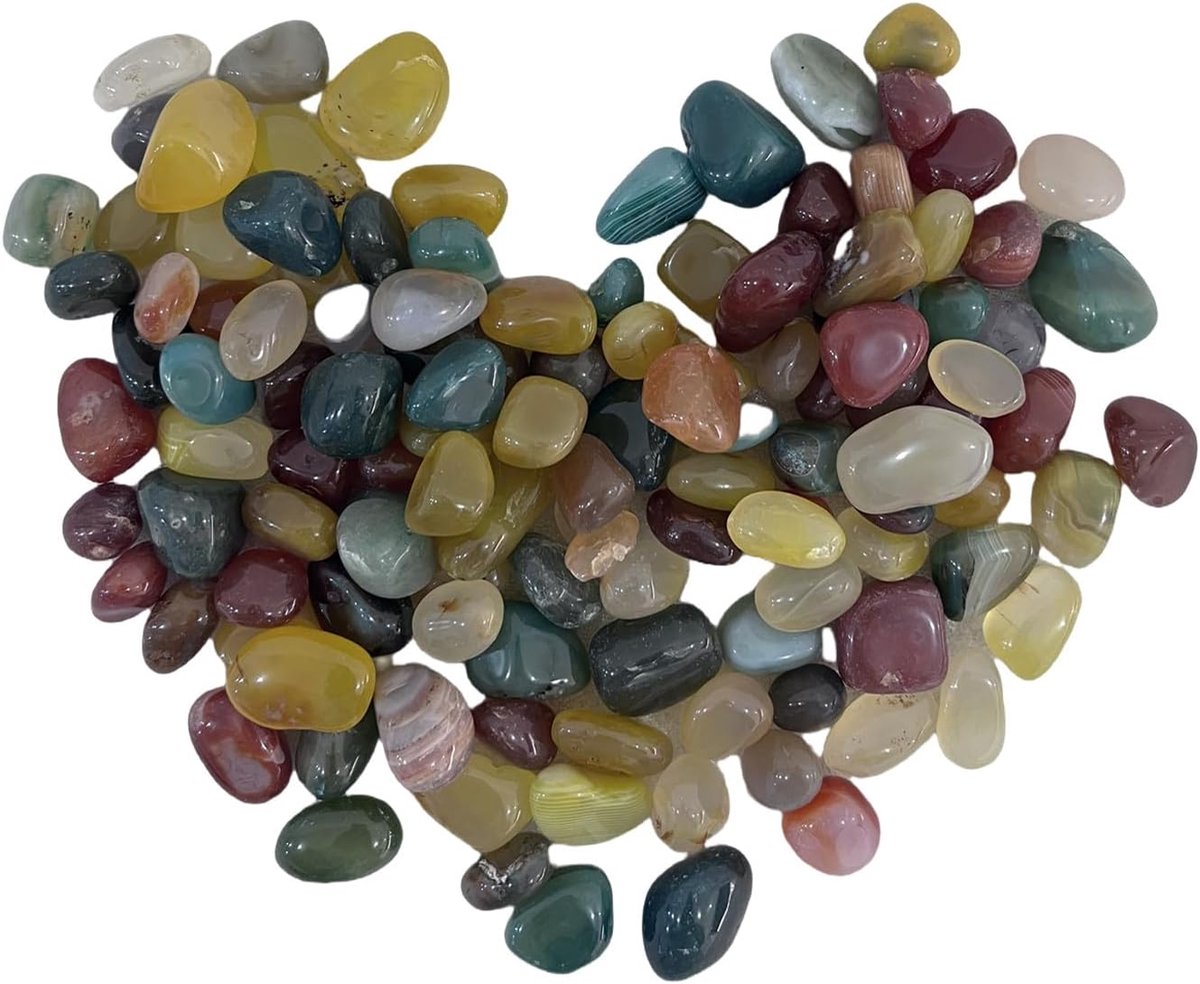 500 g edelstenen voor kinderen, 1-2 cm, kleurrijk, kleine trommelstenen, halfedelstenen voor kinderen, schattenzoek, edelstenen voor decoratie, edelsteenspel, kinderverjaardag mix