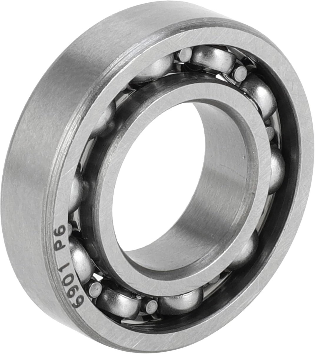 6901 Diepe Groef Kogellagers P6 12x24x6mm Gesmeerde Lagers Open Type Zilverkleurig Scooter Skateboard Wiel