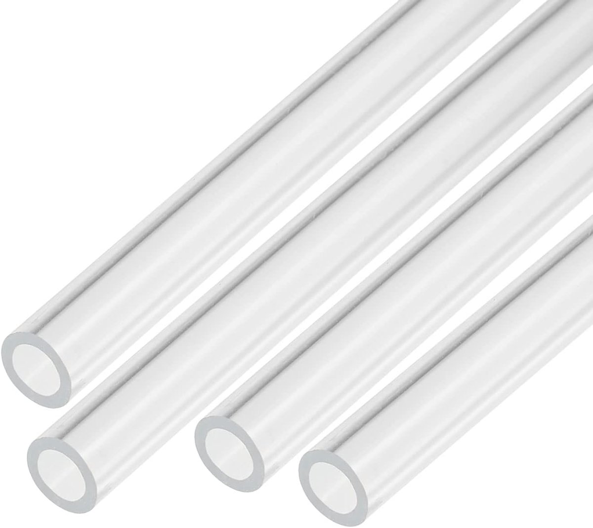 Sourcing map Transparante acrylbuis, stijf, rond, 4 mm, ID 8 mm, buitendiameter 15,2 cm, voor lampen en zaklampen, waterkoelsysteem