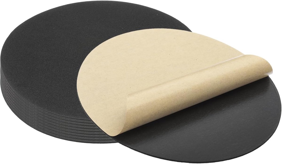 20,3 cm diameter lampenvoet vilt 10-pack 2 mm dik schuim zelfklevende antislip EVA beschermingsmat voor lamp meubels DIY knutselen, zwart