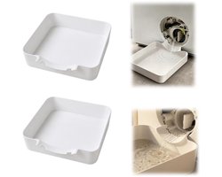 2x Afvoerbak voor wasmachine -17,8 ×17,8cm-Lekbak wasmachine-Wateropvang-Opvangbak tegen lekkage-Afvoer-Wasmachine Wateropvangbak-universele opvangbak voor filterreiniging-Voorkom vlekken op de vloer door overstromend water–Opvangbak voor wasmachine
