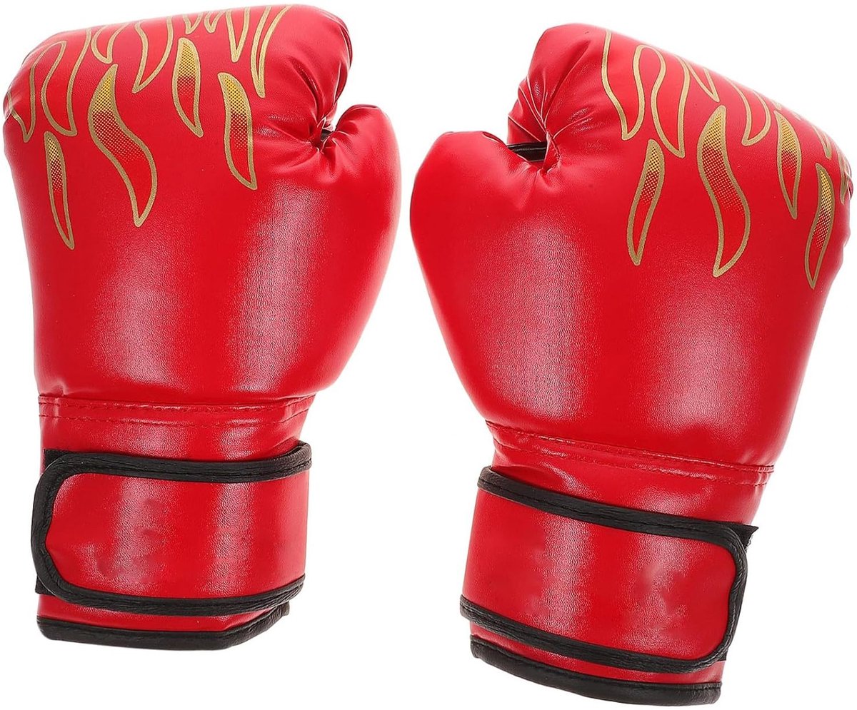 Bokshandschoenen voor jongeren- trainingshandschoenen voor bokszak- kickboksen en Muay Thai- dik gevoerde sparringhandschoenen voor jongens en meisjes van 5-13 jaar- rood- 2 stuks