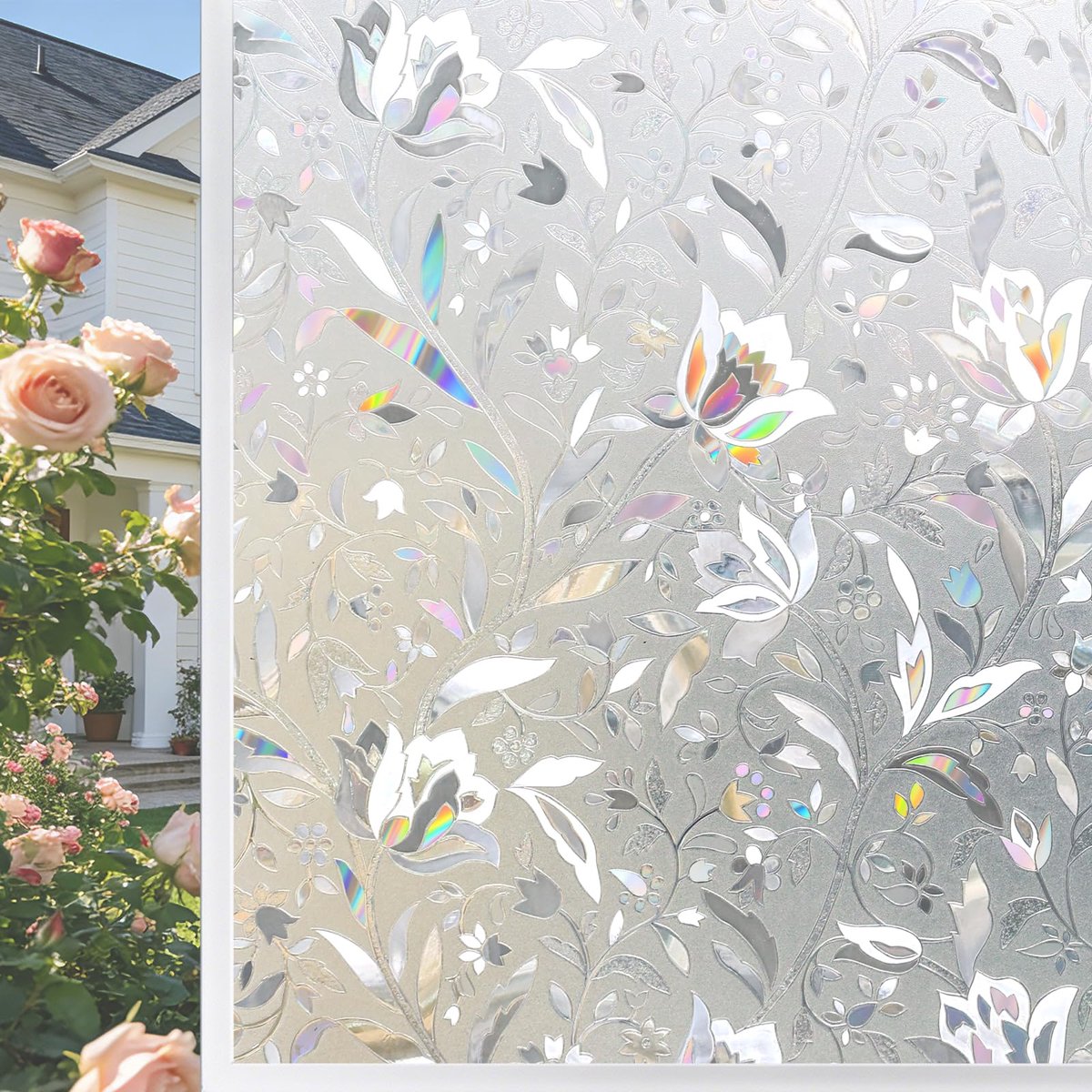 SnelShoppen - KROMAPOLIS Privacy Window Film - Matte Glasfolie, Zelfklevend, Thermisch Isolerend, 30 x 200 cm, Voor Woonkamer, Badkamer, Keuken, Besch
