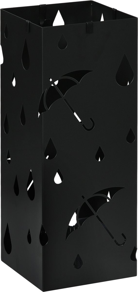 HOMCOM paraplurek - Staal - 15,5x15,5x41cm - Zwart