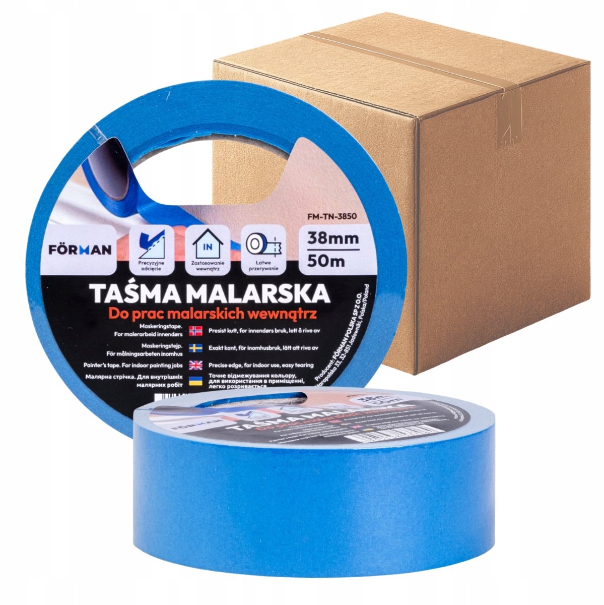 FORMAN Blauwe SchilderTape 38mm x 50m - 24 Rollen