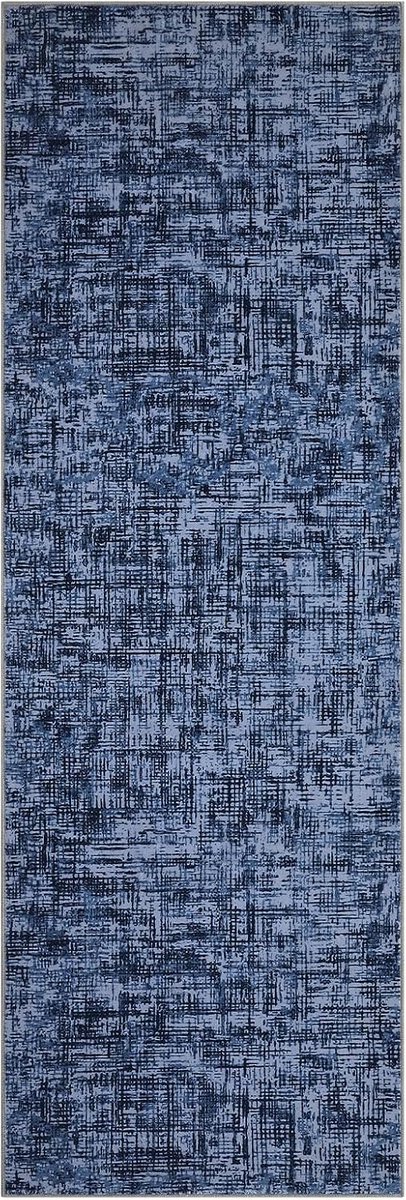 Modern Vloerkleed - Wasbaar Antislip Fluweelzacht - Blauw - 80x150 cm