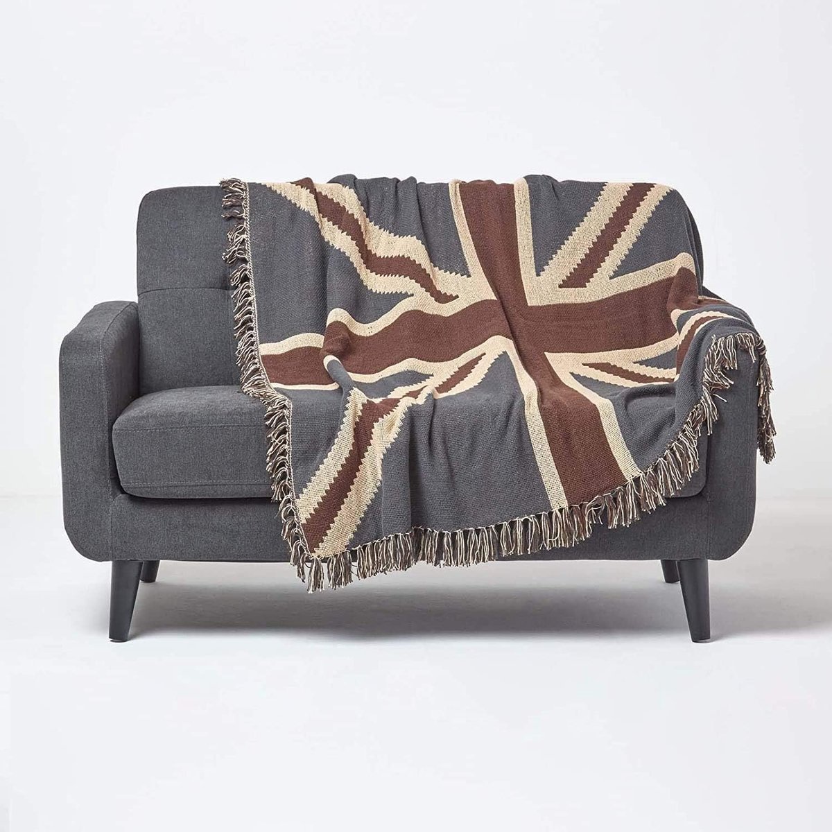 Katoenen deken Britse vlag Union Jack, sprei voor bed of bank, deken 150 x 200 cm