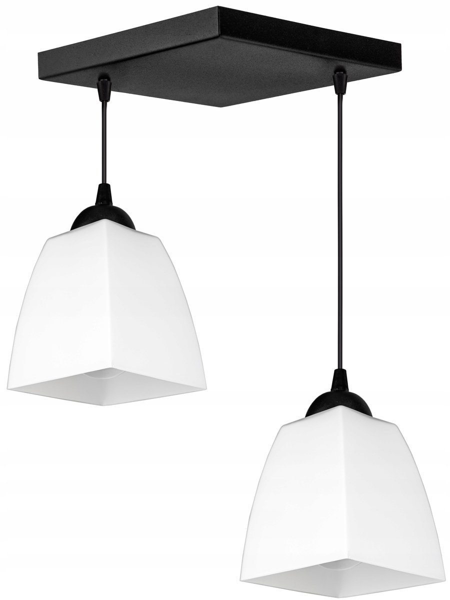 Moderne Glazen Plafondlamp Zwart/Wit - 2xE27 fitting