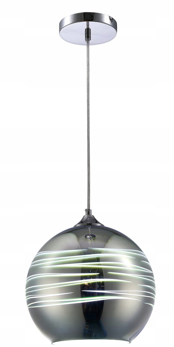 Merkloze Glazen Plafondlamp Bol - Zilverkleurig - LED