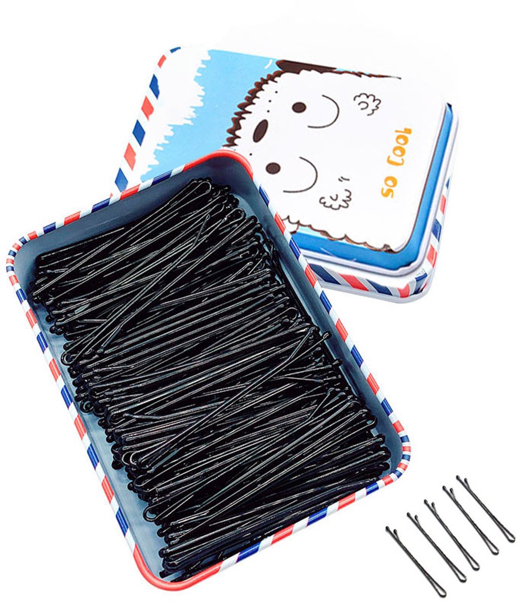 100 zwarte haarklemmetjes – kleine klemmetjes – klemmetjes voor loszittende haartjes – plat model – geschikt voor alle haartypes, meisjes en vrouwen – zwart