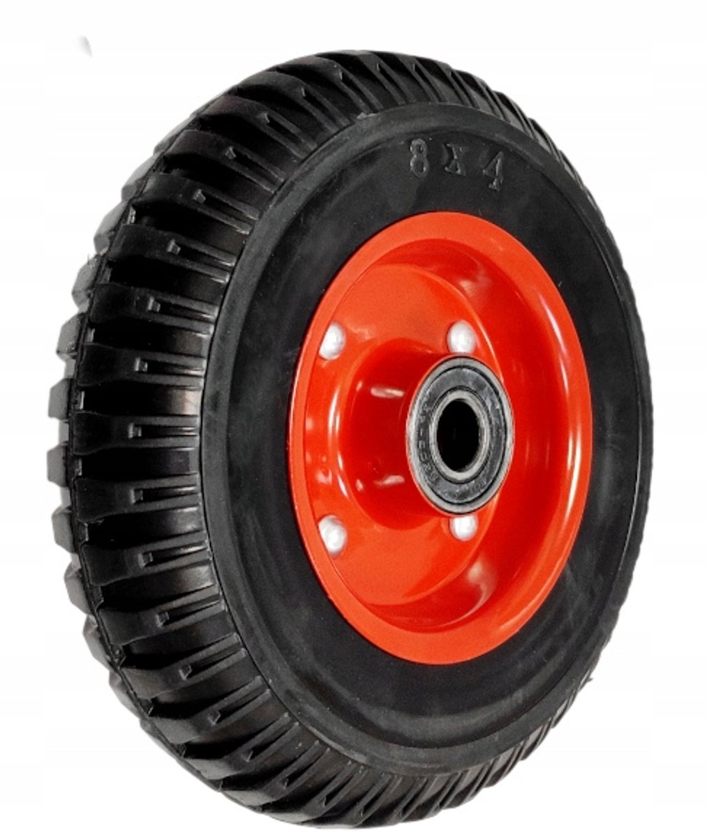 Metaal/Rubber Wiel 200x50mm - 300kg Draagvermogen + Borgring