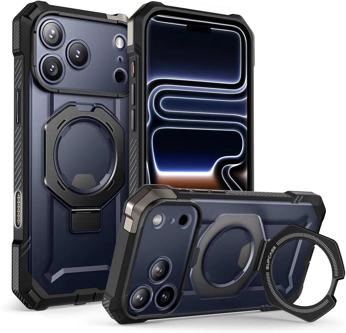 SUPCASE Hoesje Geschikt voor Apple iPhone 18 Pro Max / 17 Pro Max | Unicorn Beetle Grip | Compatibel met MagSafe / Qi2 | Magnetische Back Cover | Militaire Standaard | Kickstand | Zwart