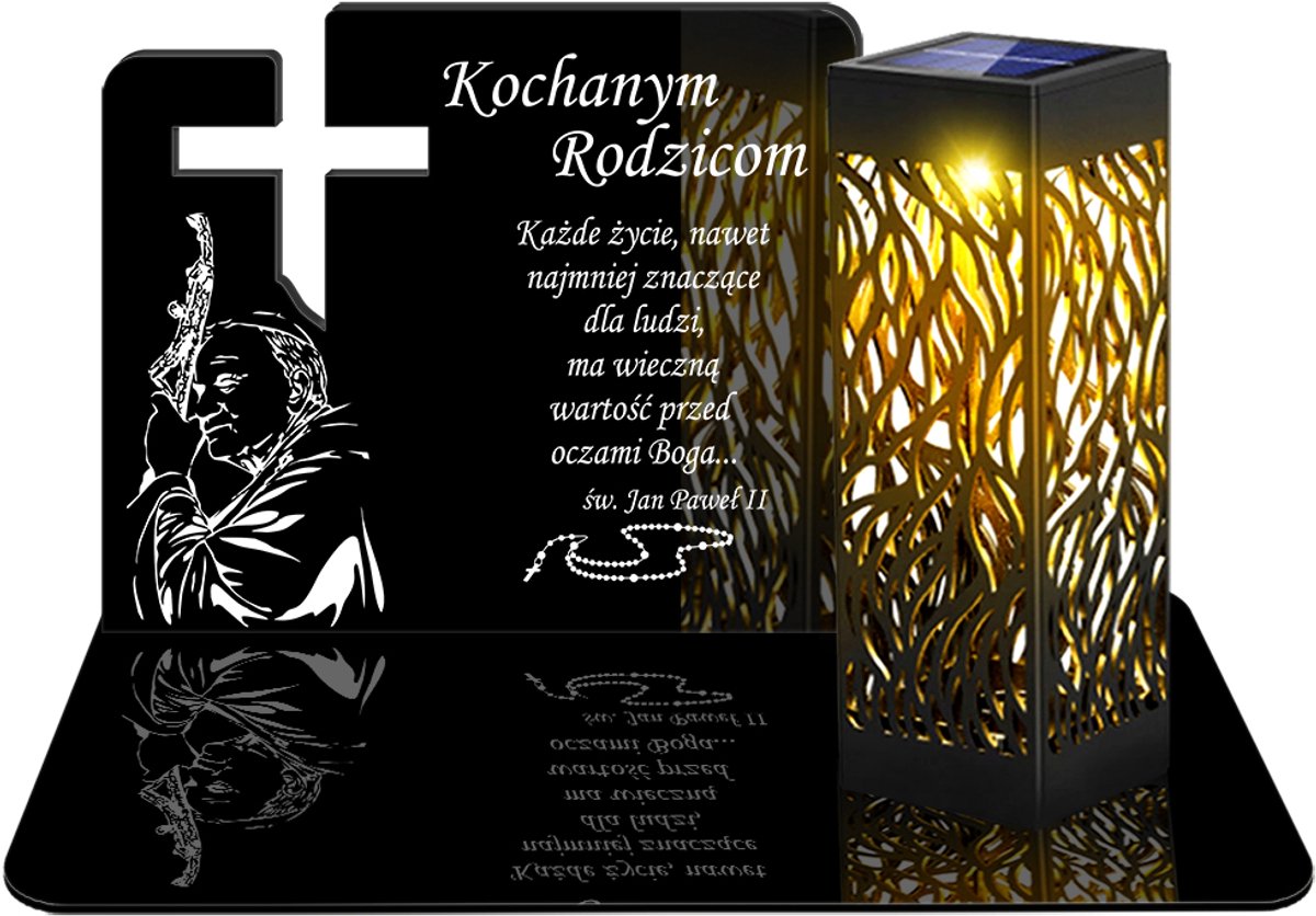 LED Solar Candle Cross 3D - Eeuwige vlam voor het graf