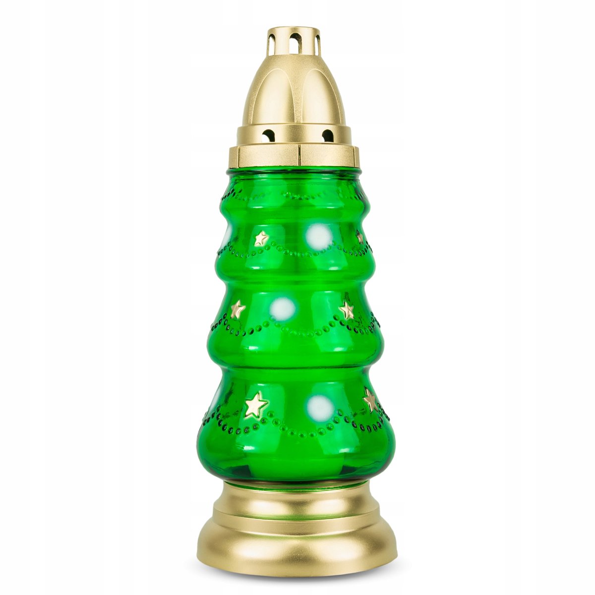 Groene Kerstboom Znicz 29 cm met Verwisselbare Inleg - Kerstdecoratie