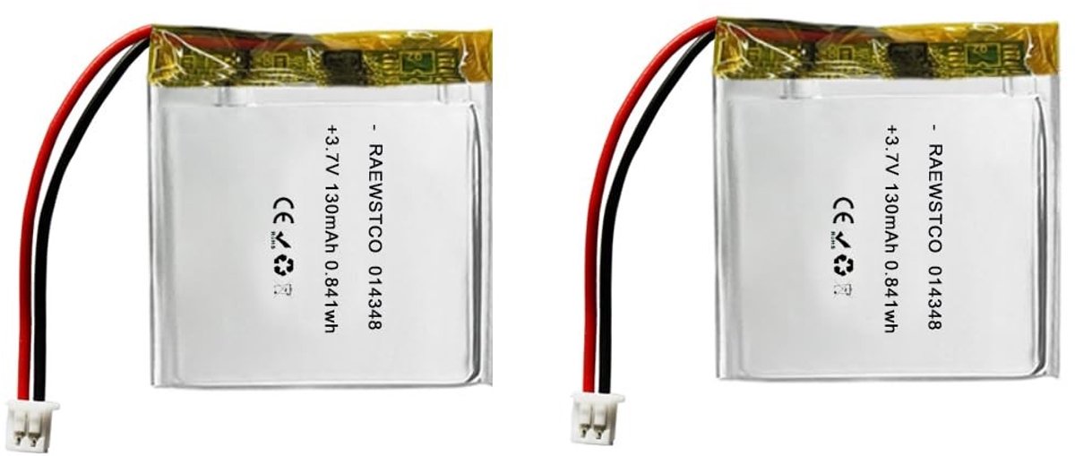 SolidKeus - Set van 2 Ultradunne Lithium Batterijen 3,7V 130mAh voor Bluetooth-toetsenborden