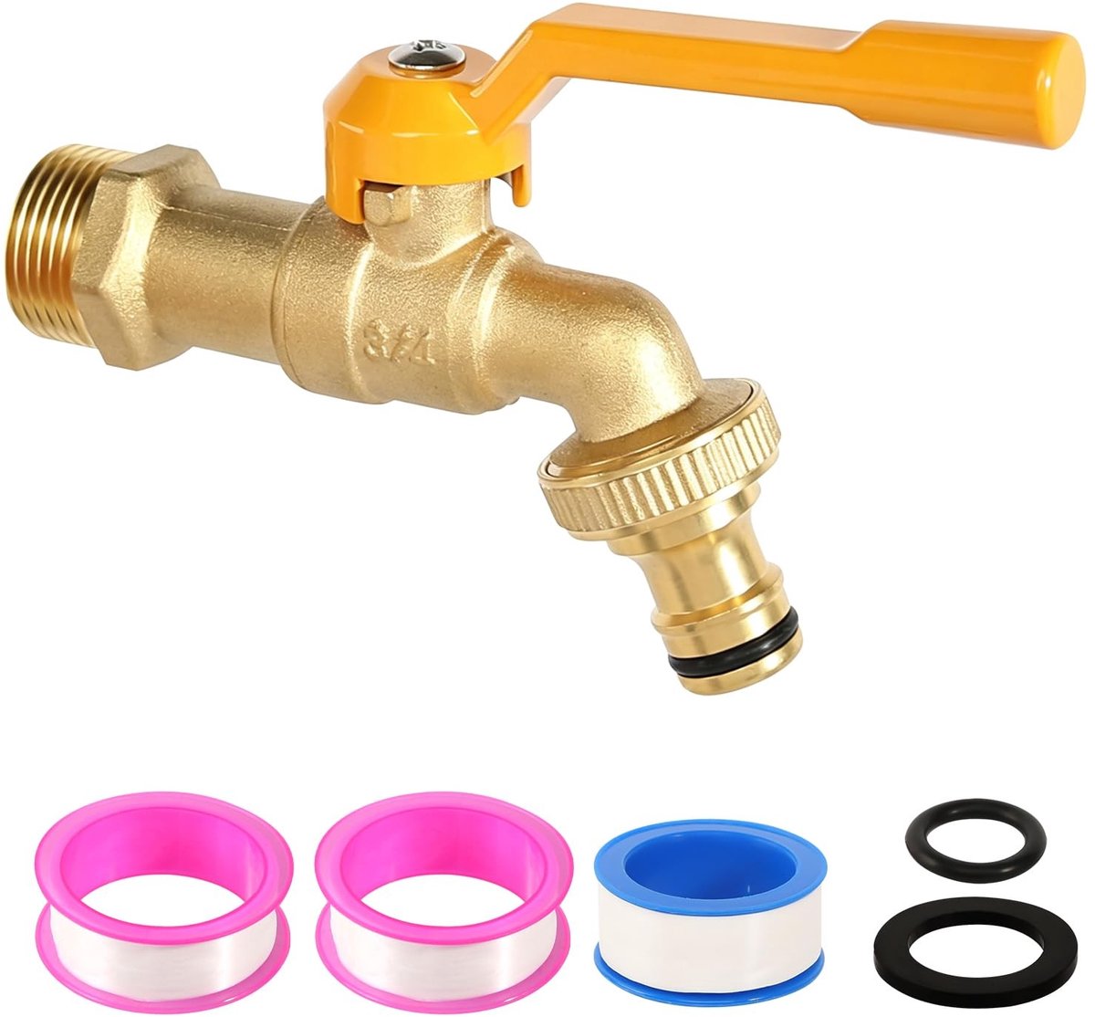 SolidKeus - Buiten Kraan van Messing met Frost-proof Spout voor Tuin en Wasmachine