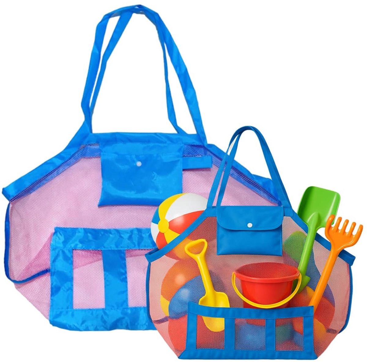 SolidKeus - Mesh Strandtas voor Kinderen met Groot Capaciteit