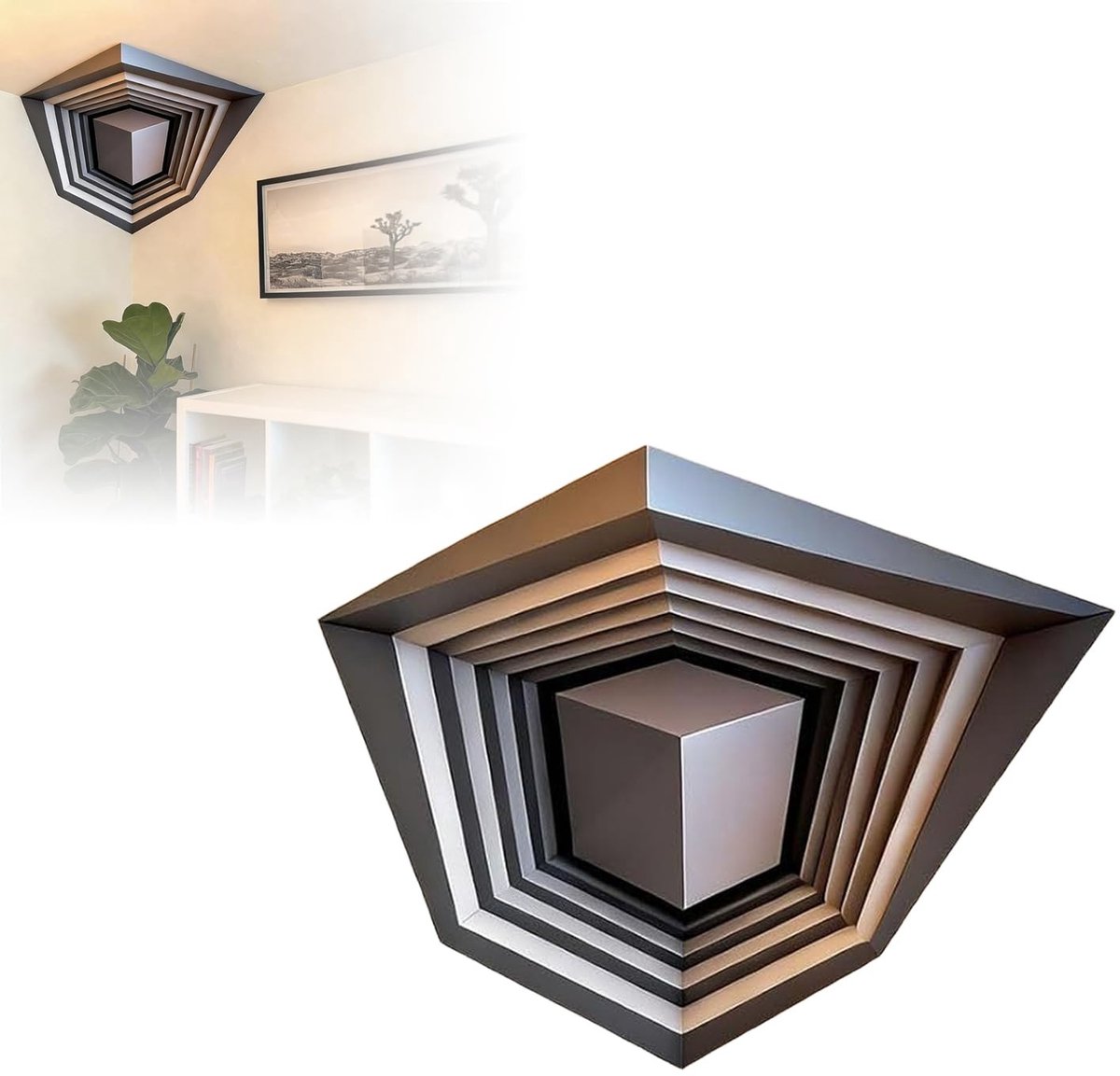 SolidKeus - Set van 3D Hoekstickers voor Moderne Decoratie