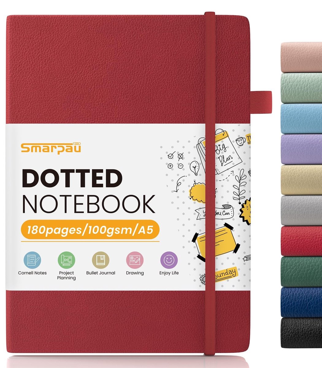 SolidKeus - A5 Notitieboek met Bullet Dotted Journal en 180 Pagina's