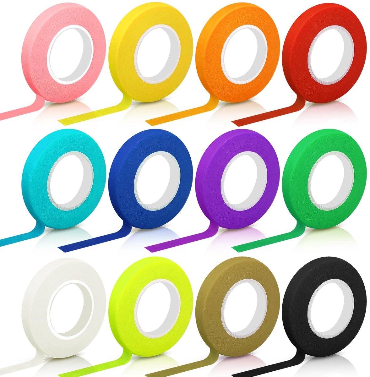 SolidKeus - Set van 12 Kleurige Maskingtape voor Creatieve Projecten