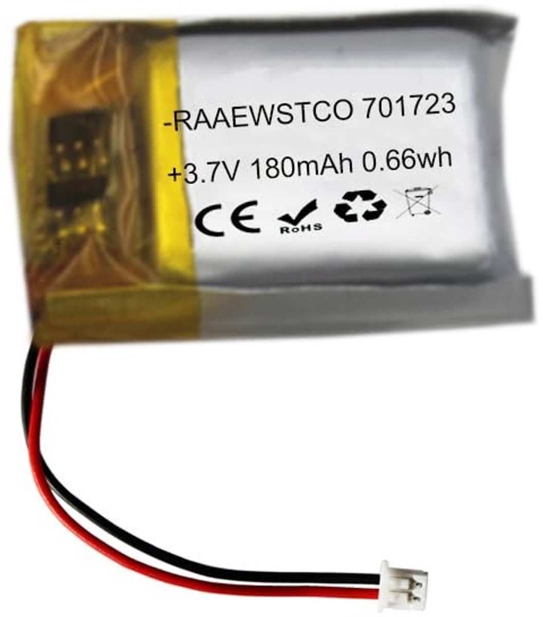 SolidKeus - 3.7V 180mAh Lithium Batterij voor Digitale Camera's en Bluetooth-luidsprekers