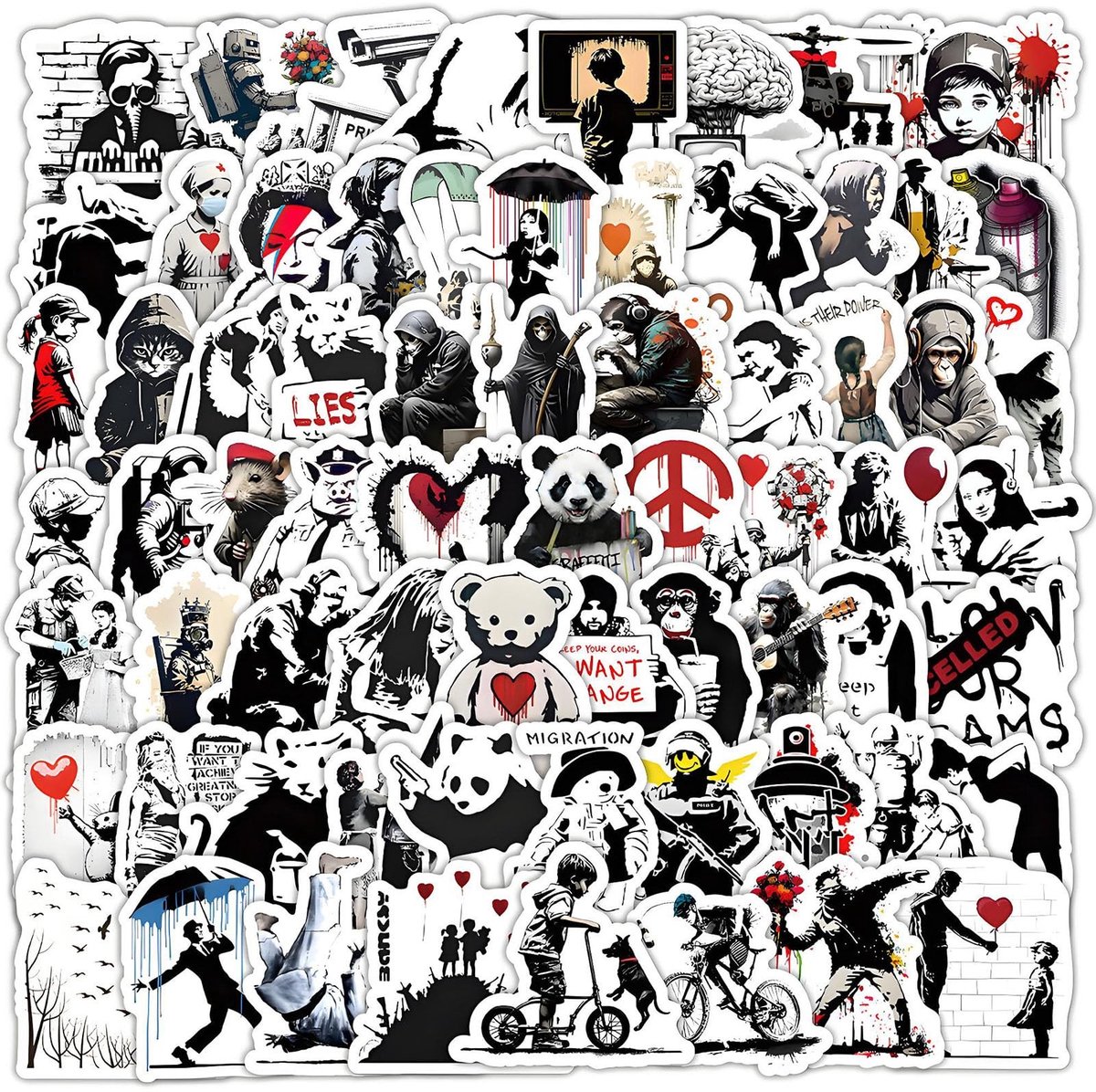 SolidKeus - Set van 100 Waterdichte Graffiti Stickers