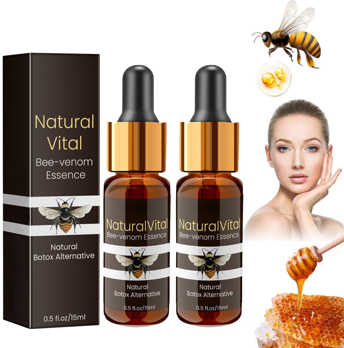 SolidKeus - Set van 2 Bijengif Serums voor Rimpelbestrijding