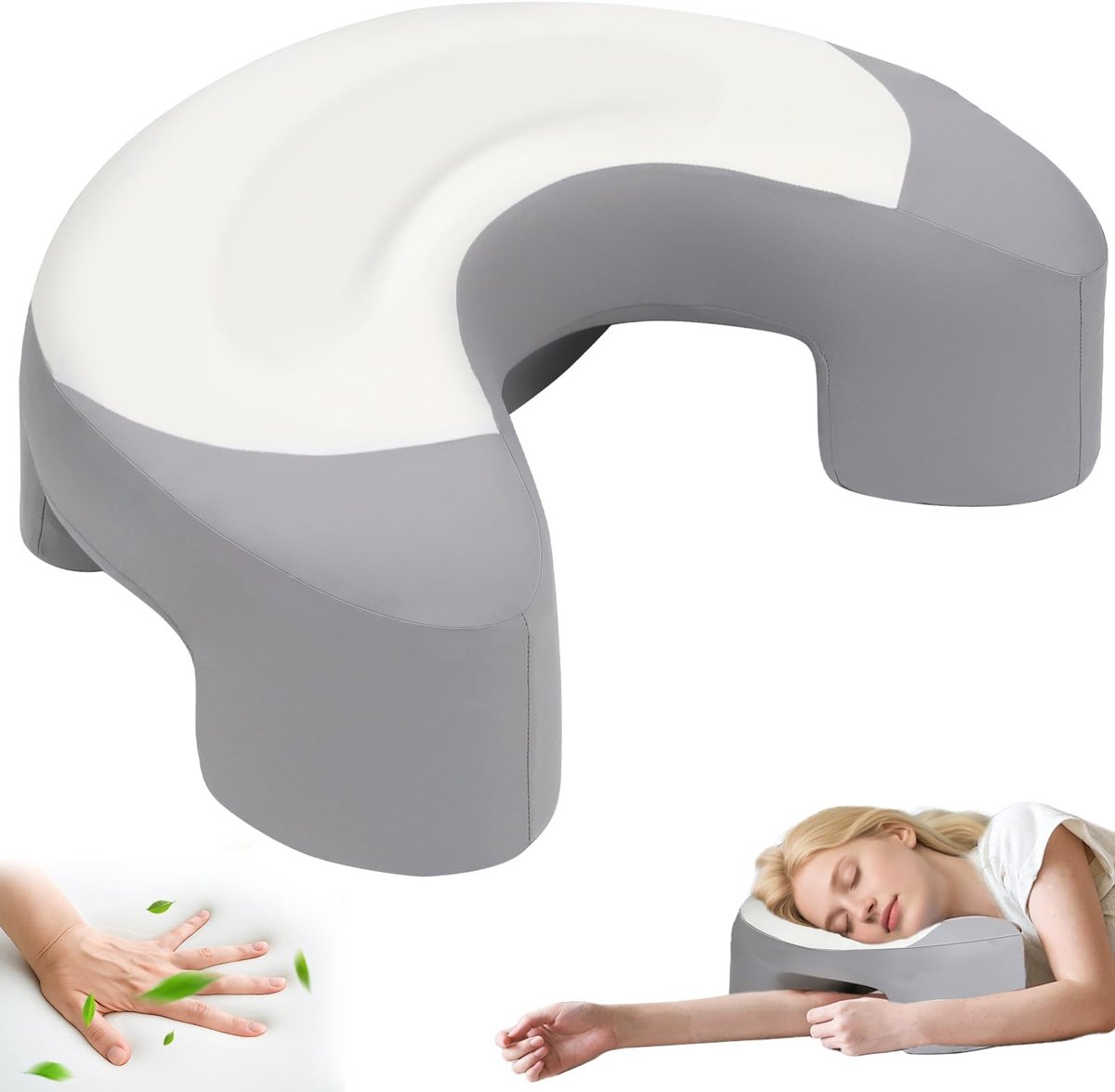 SolidKeus - Ergonomisch Hoofdkussen met Armopening en Koelende Hoes