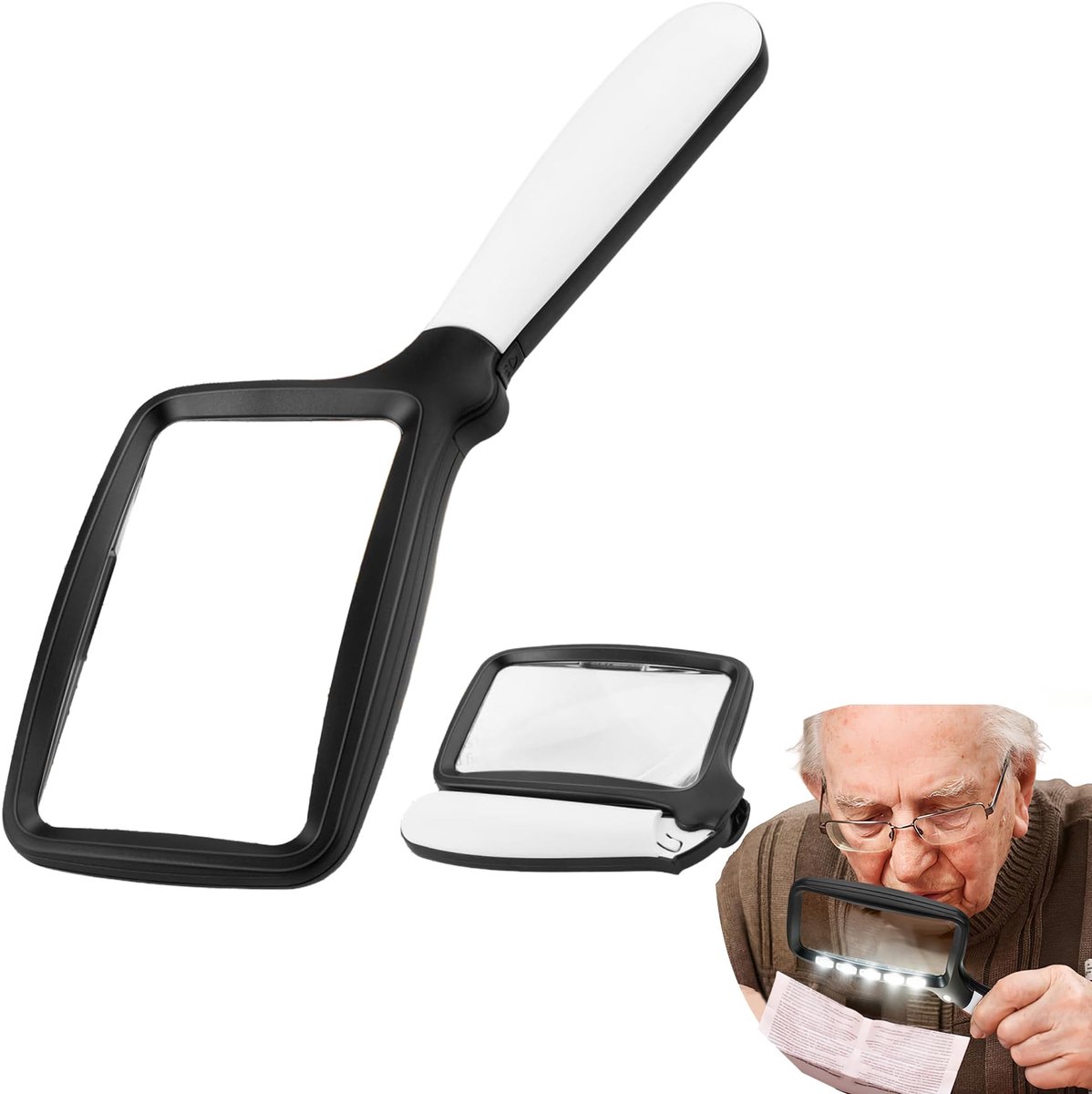 Omgoods - Vergrootglas met LED-verlichting en Opvouwbaar Handvat