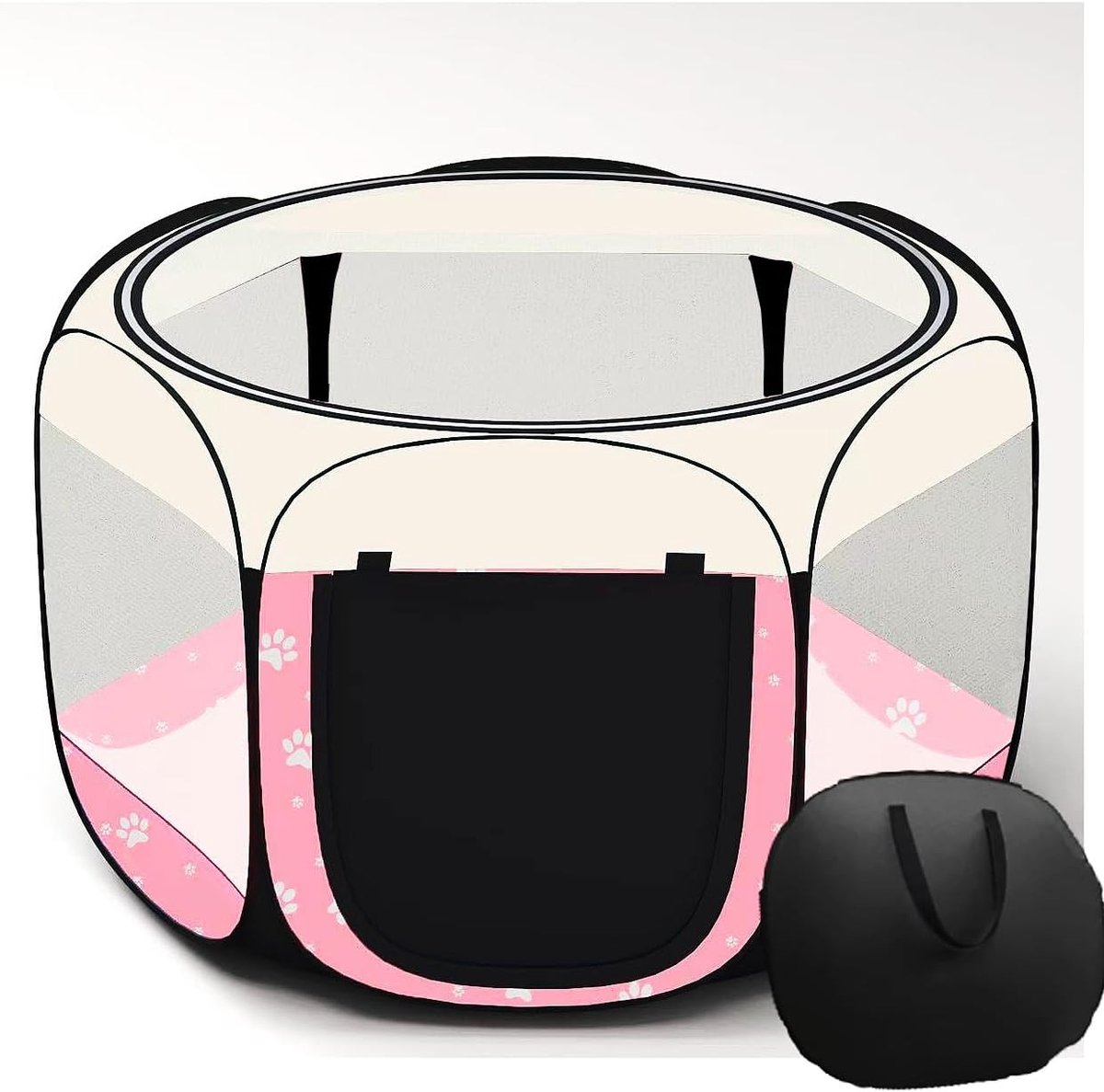 Katten vervoersbox - Roze - L 85 x 85 x 58 cm - Waterdicht Oxford Doek - Draagbare Opvouwbare Huisdier Tent