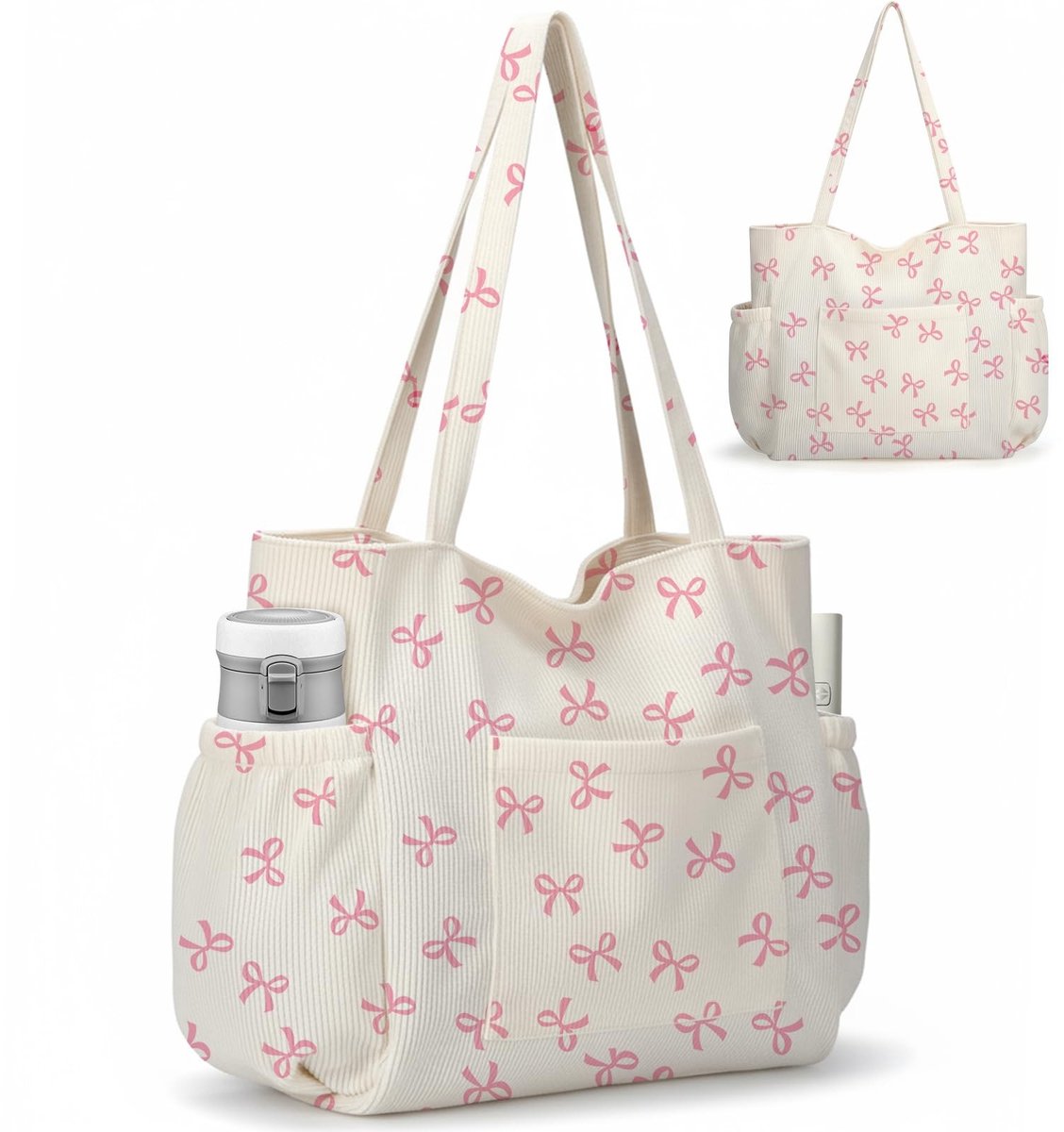 Omgoods - Corduroy Shopper Tas voor Dames met Veel Vakken