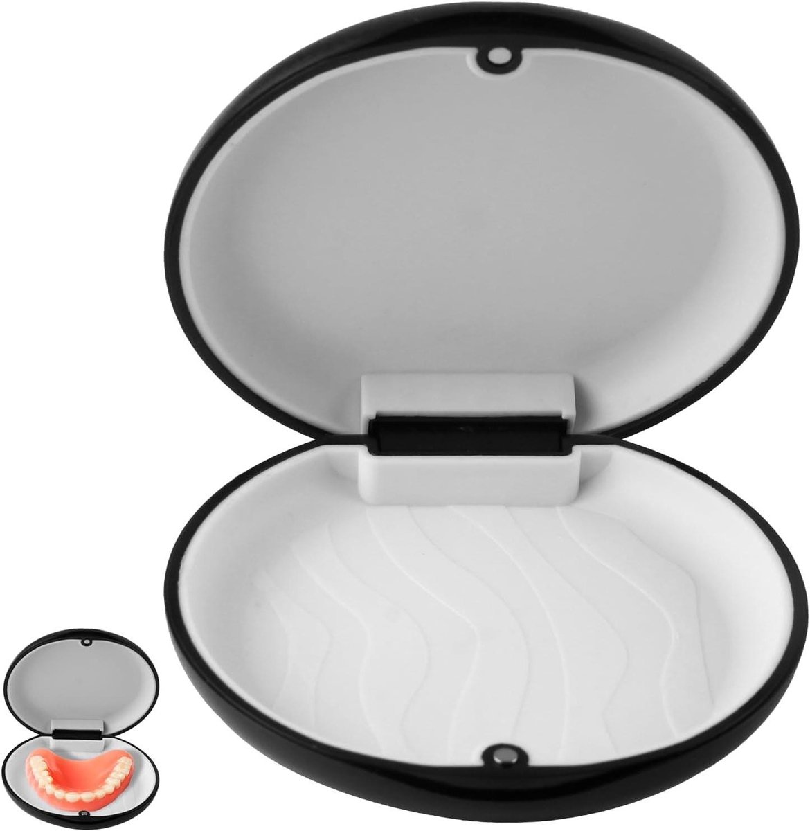 Retainer Case - Kunstgebit Doos - Mondzorg Opslag - Magnetische Sluiting - 3.4x3.4x0.8 Inch - Zwart