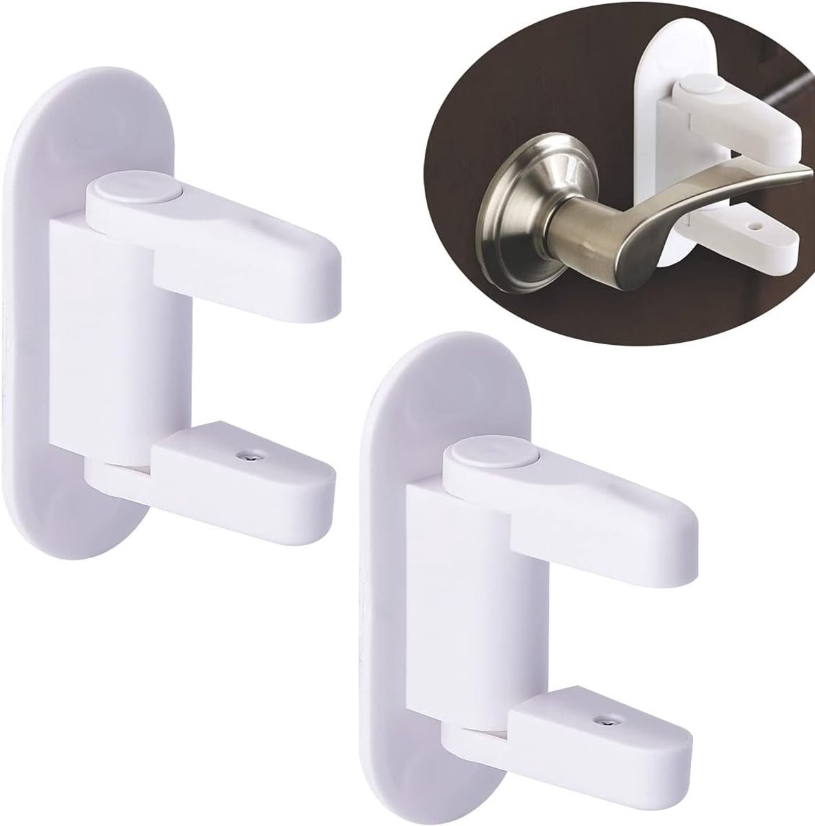 Veiligheidsvergrendeling voor Deuren en Ramen, 2 Stuks, Kindveilige Deursloten voor Kinderen en Huisdieren, Rotatable Design voor Extra Beveiliging
