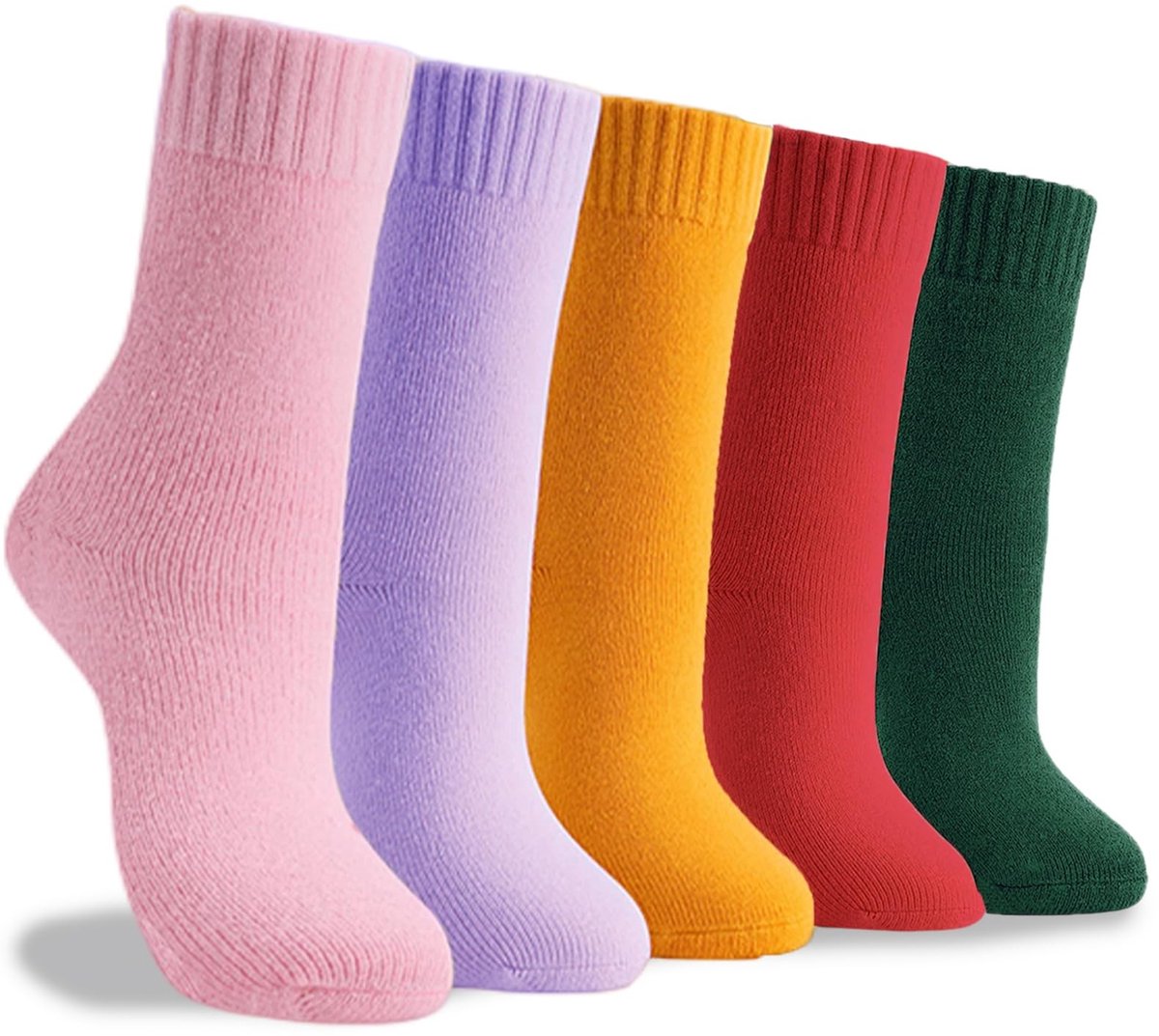 Omgoods - 5 Paar Dikke Thermosokken voor Vrouwen