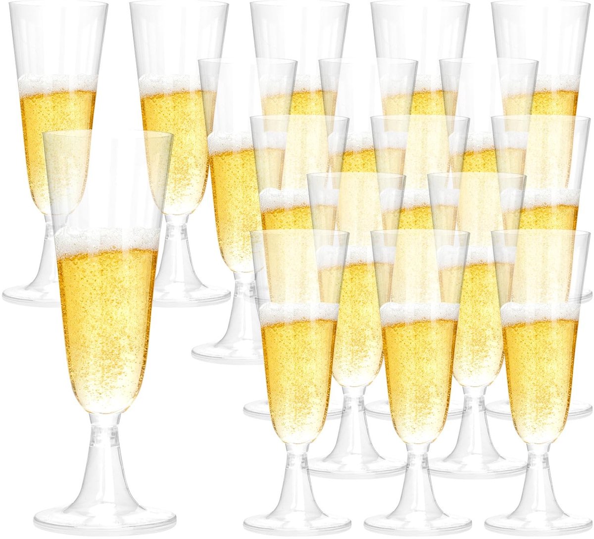 SolidKeus - Set van 50 Herbruikbare Plastic Champagneglazen 160ml