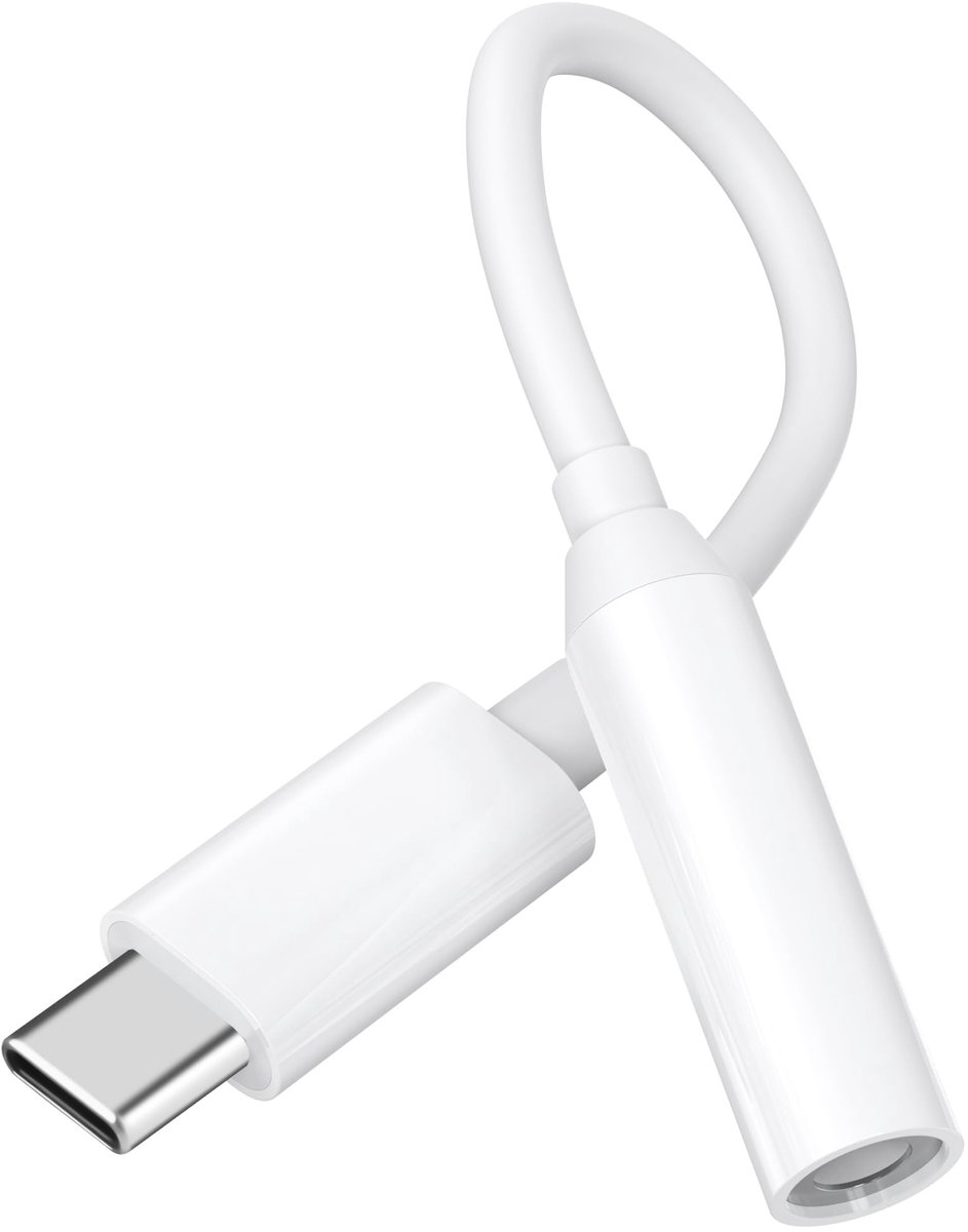 SolidKeus - USB C naar 3,5 mm Hoofdtelefoonaansluiting Adapter