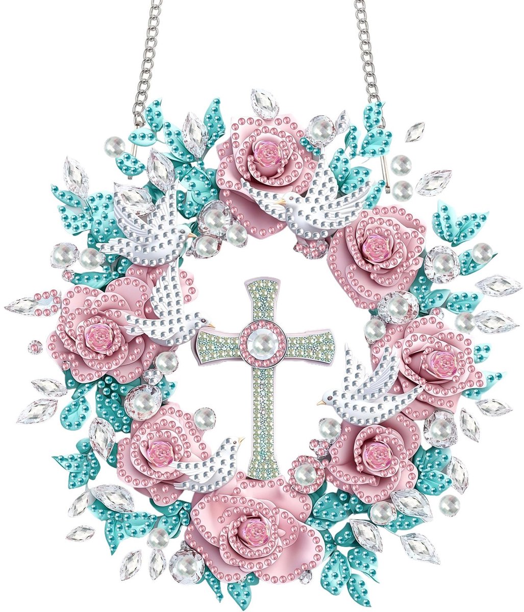 SolidKeus - Hangende Diamantkunst met Rozen Design