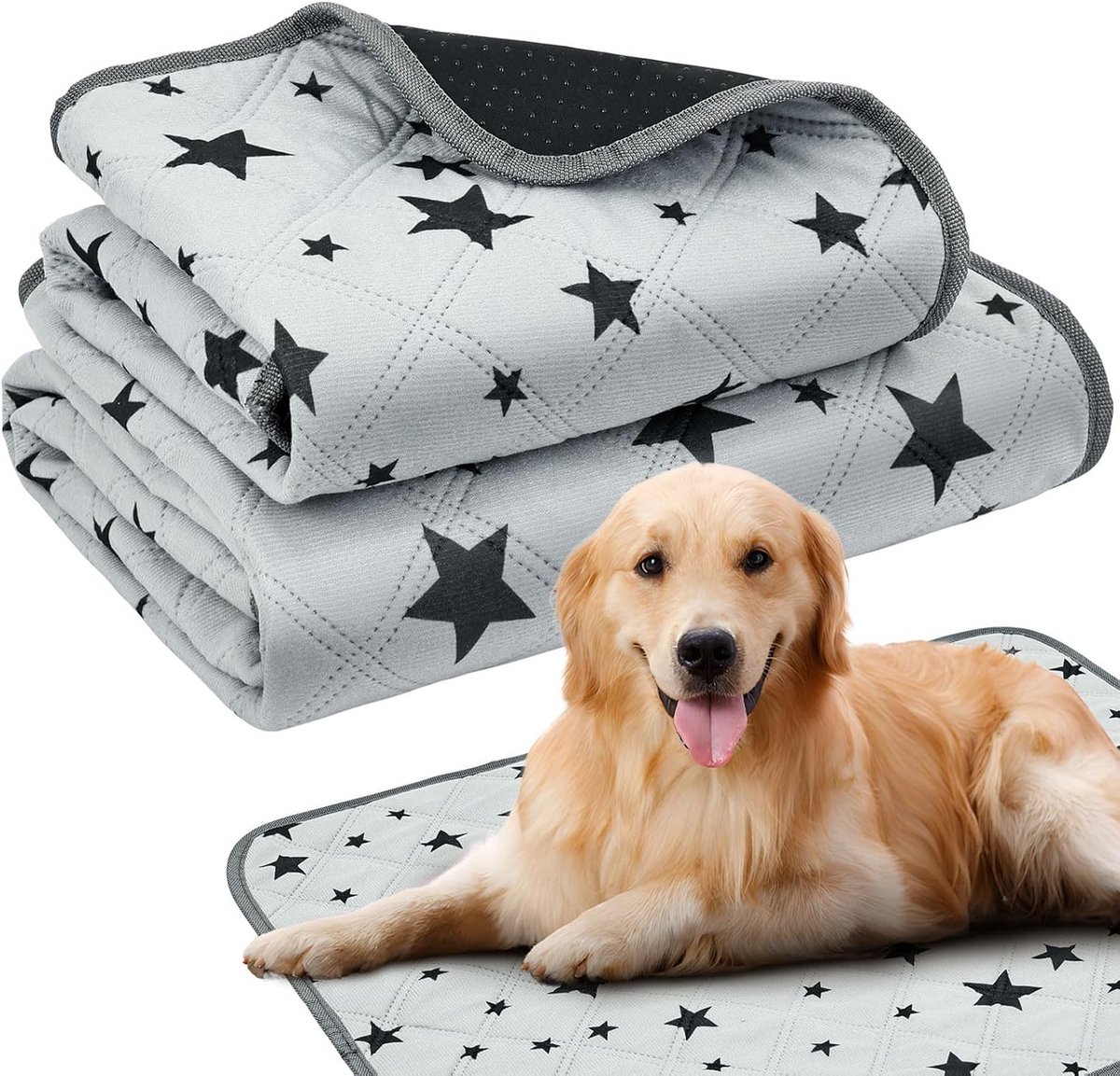 Set van 2 Wasbare en Herbruikbare Puppy Training Pads - Waterdichte en Sneldrogende Puppy Mat voor Thuis, Auto en Reis, 60 x 45 cm en 120 x 60 cm, Perfect voor Zindelijkheidstraining
