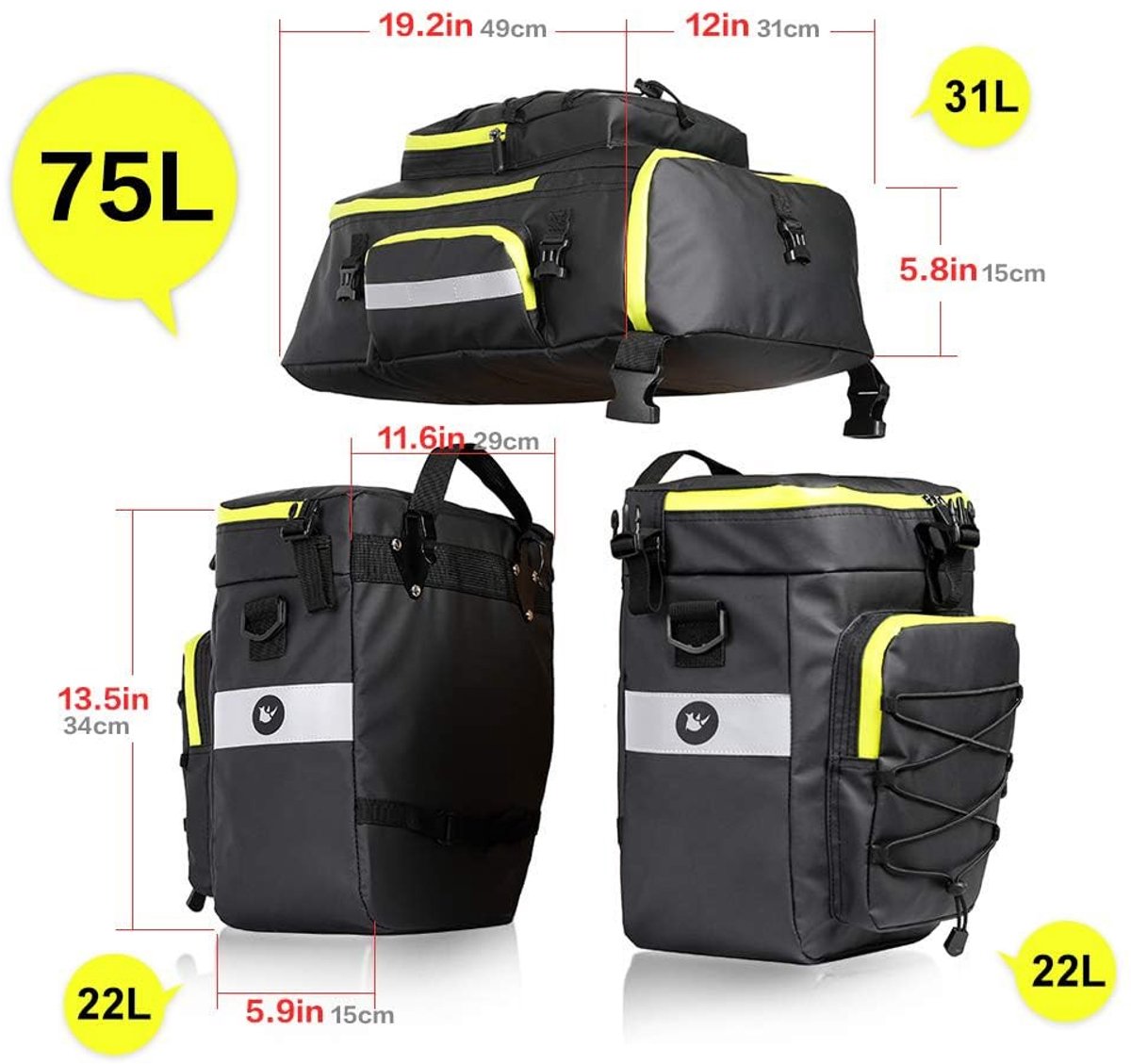 SolidKeus - 3-in-1 Fiets Tas Set met Rugzak en Schoudertassen