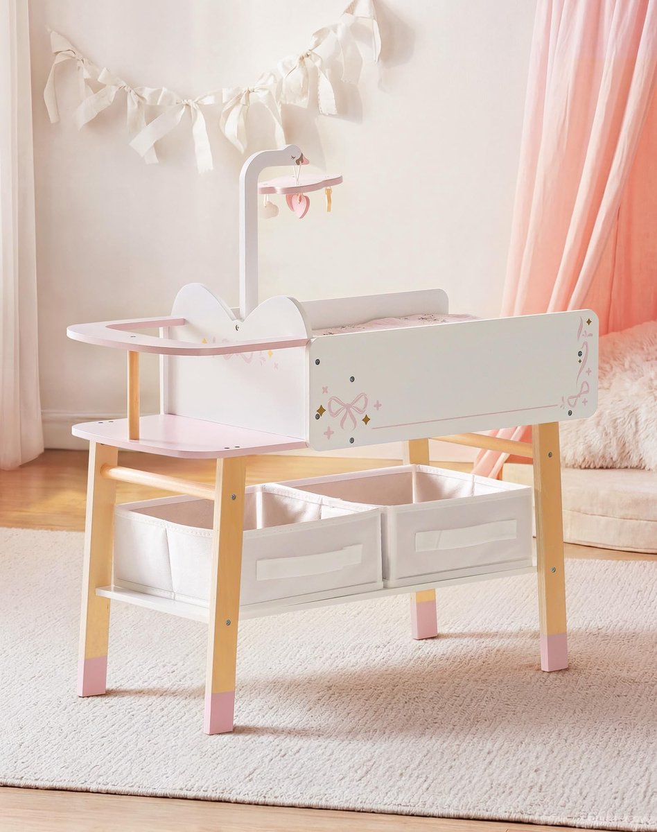 SolidKeus - Houten Poppen Dressoir met Opberglade en Meubels