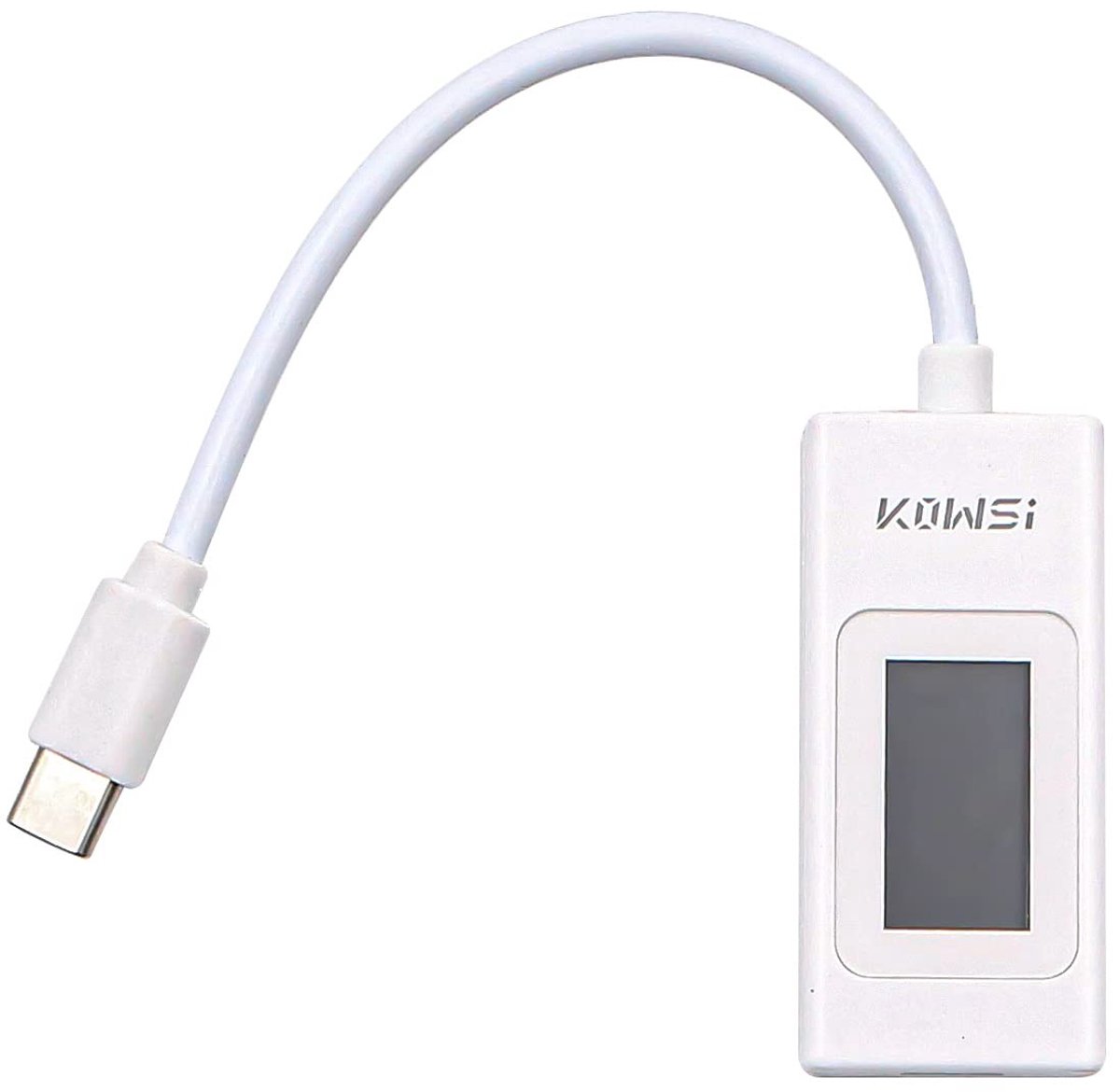 USB C Stroommeter - Wit - 205 mm - Capaciteits- en Spanningstester - Voor USB-C Apparaten