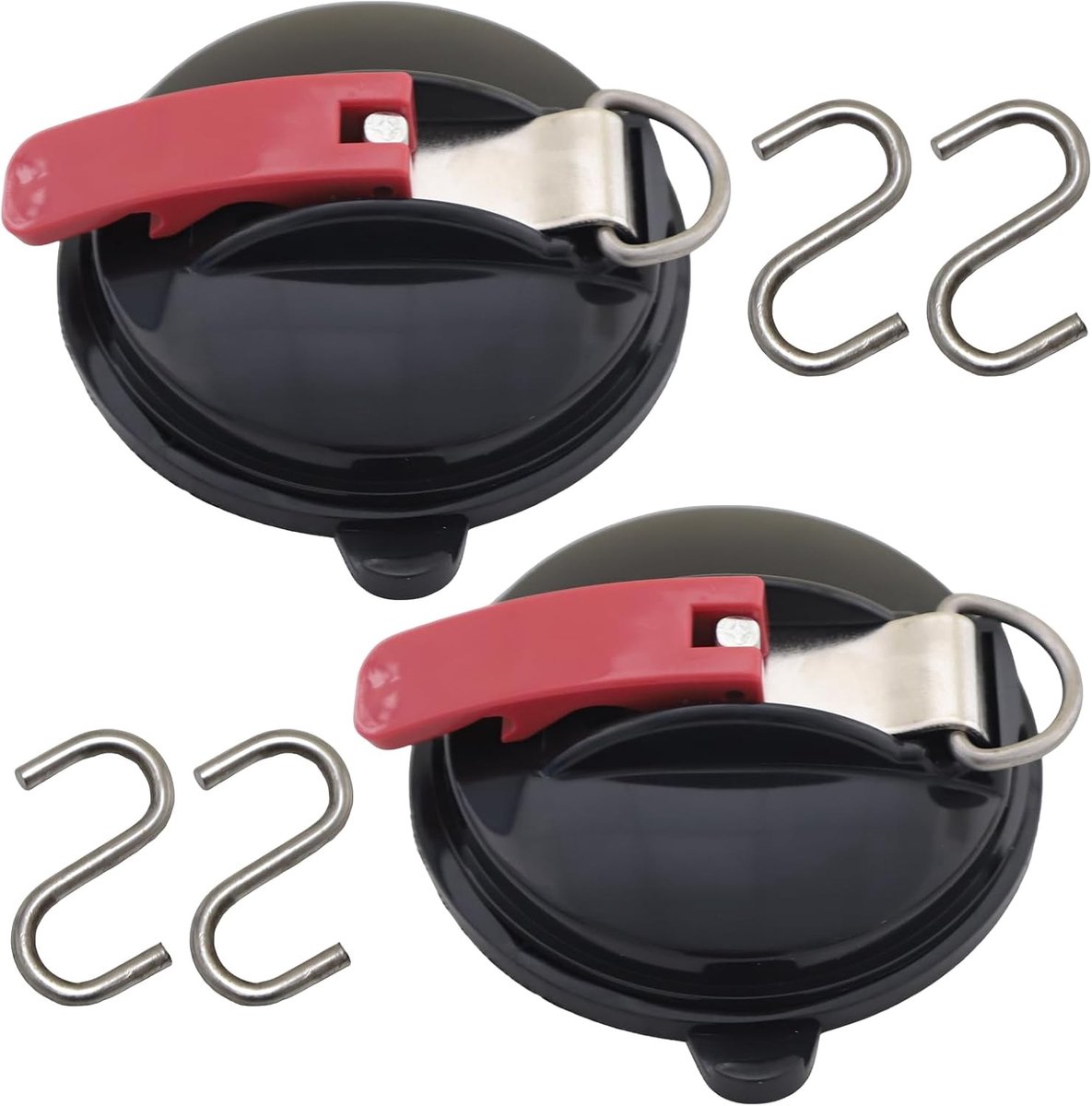 Zuignapanker - Zwart/Rood - Multifunctioneel - Voor Auto en Camping