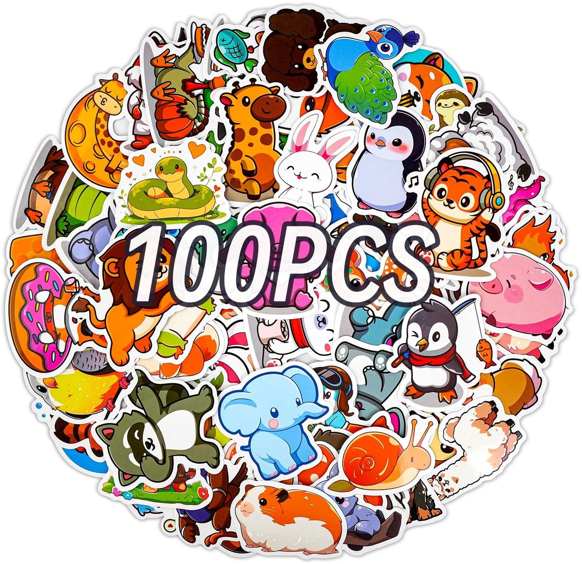 SolidKeus - Set van 100 Schattige Dierenstickers voor Kinderen