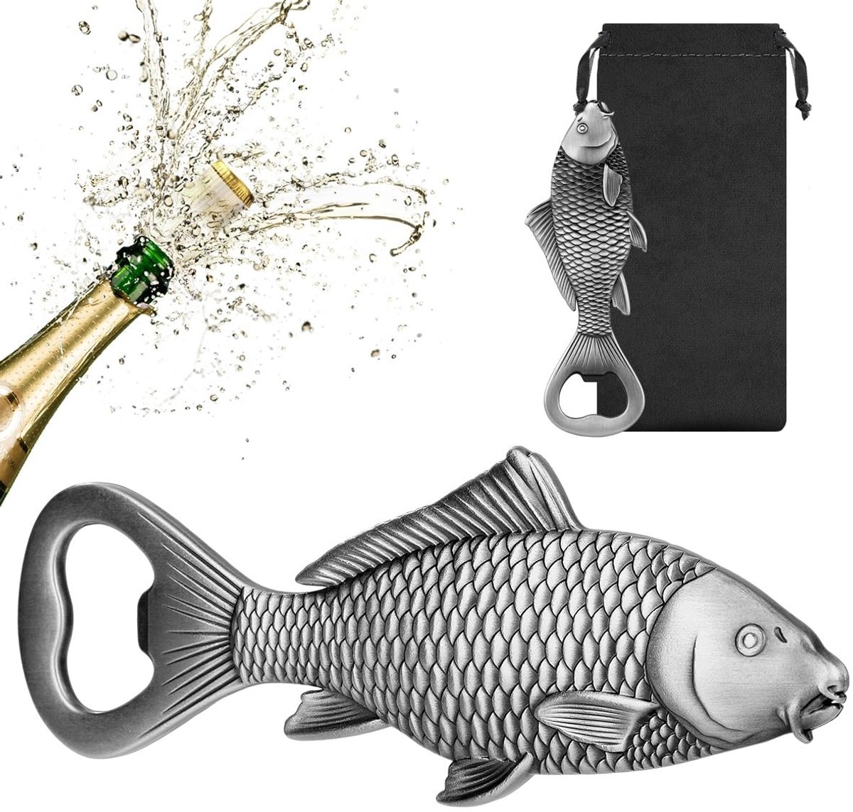 SolidKeus - Vissen Cadeau, Carp Flesopener voor Visliefhebbers